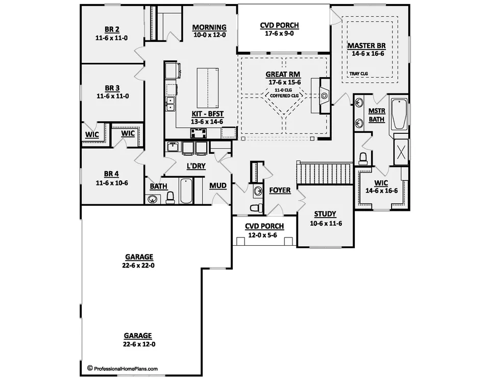 The Murphy main level floor plan